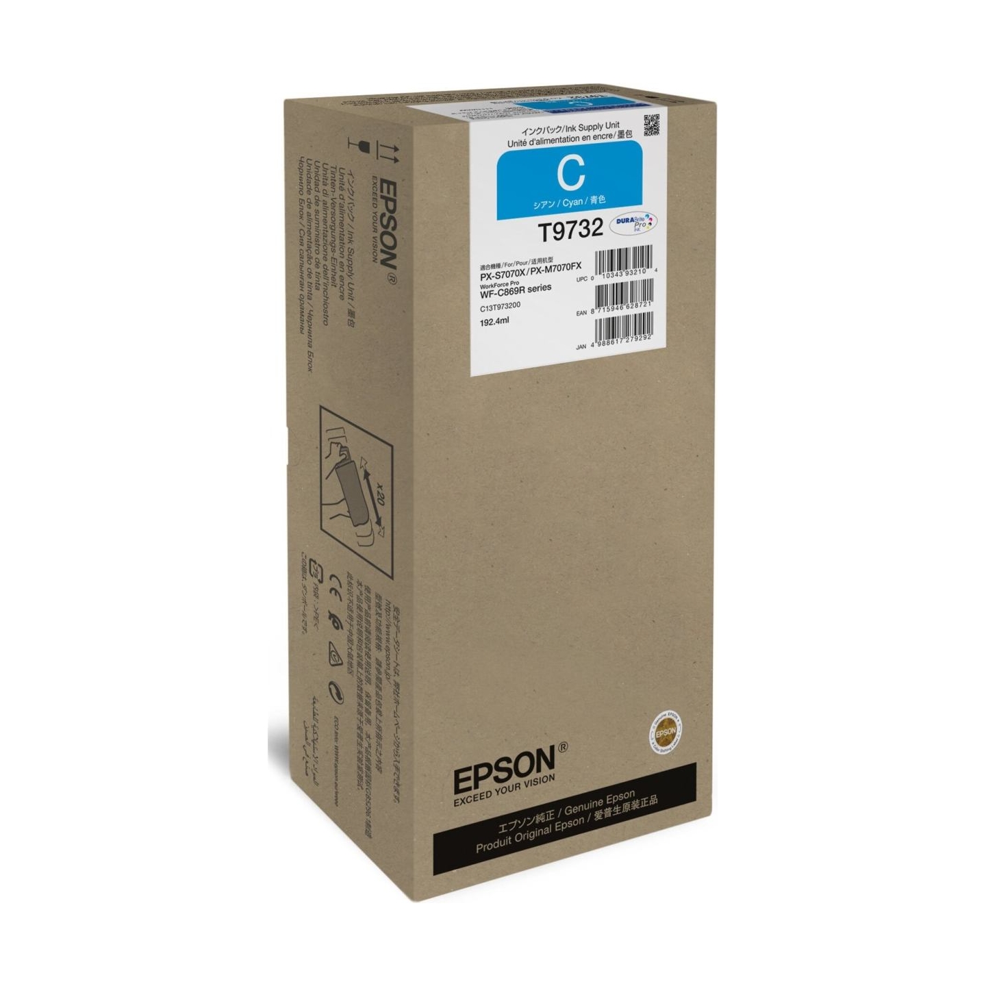 Epson WorkForce Pro WF-C869R XL Ink Supply Unit | C13T97320N | Ink pack | Cyan