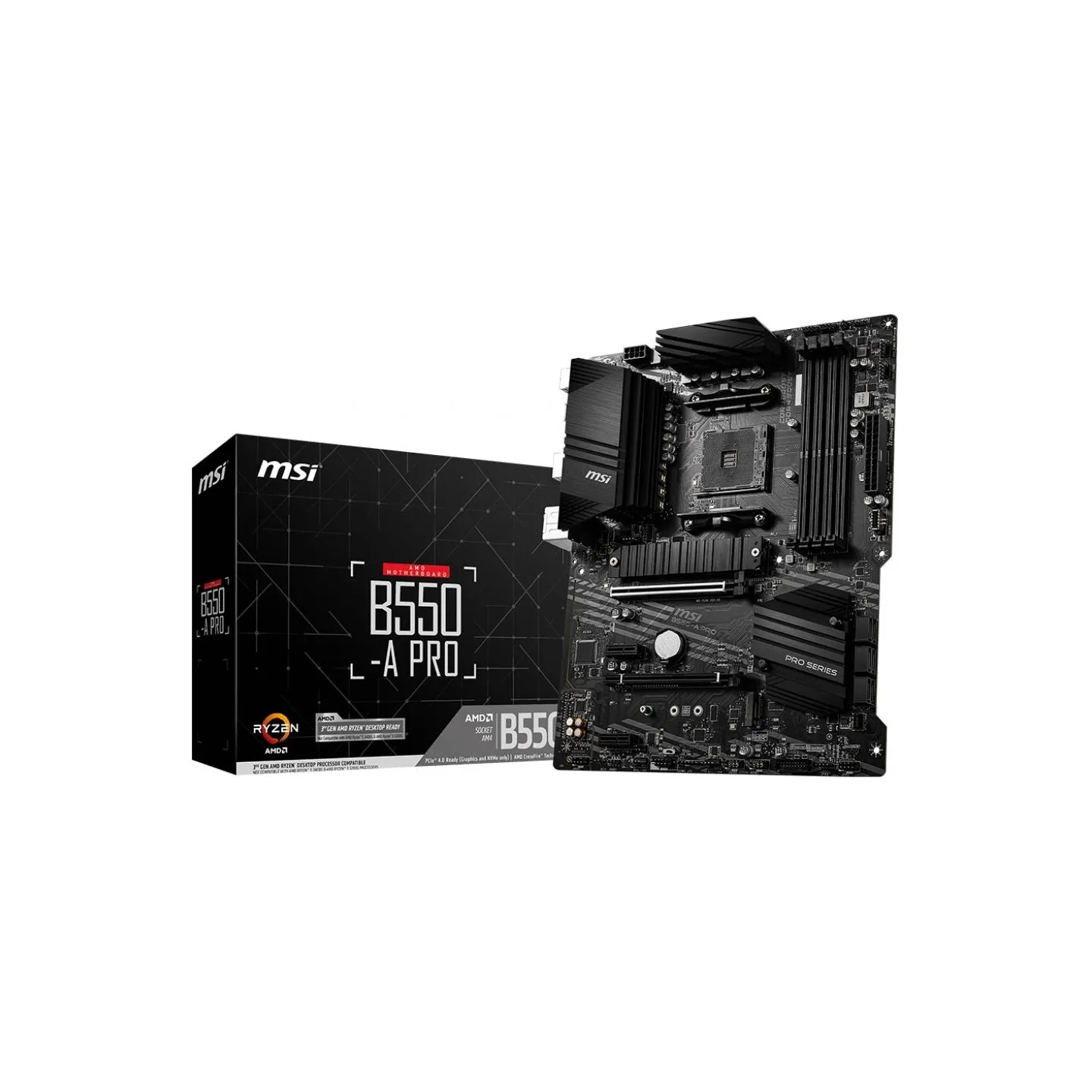 MSI | B550-A PRO | Processor family AMD | Processor socket AM4 | DDR4 DIMM | Memory slots 4 | Supported hard disk drive interfac