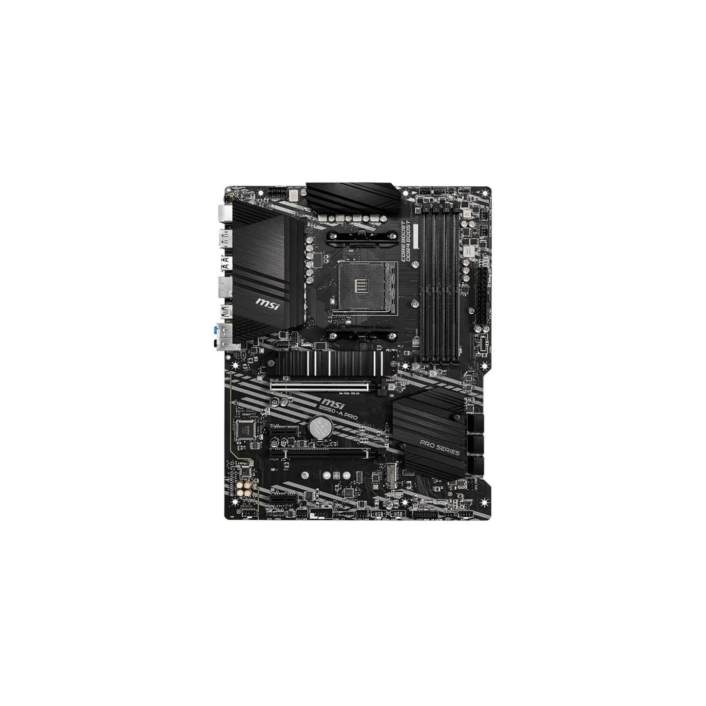 MSI | B550-A PRO | Processor family AMD | Processor socket AM4 | DDR4 DIMM | Memory slots 4 | Supported hard disk drive interfac
