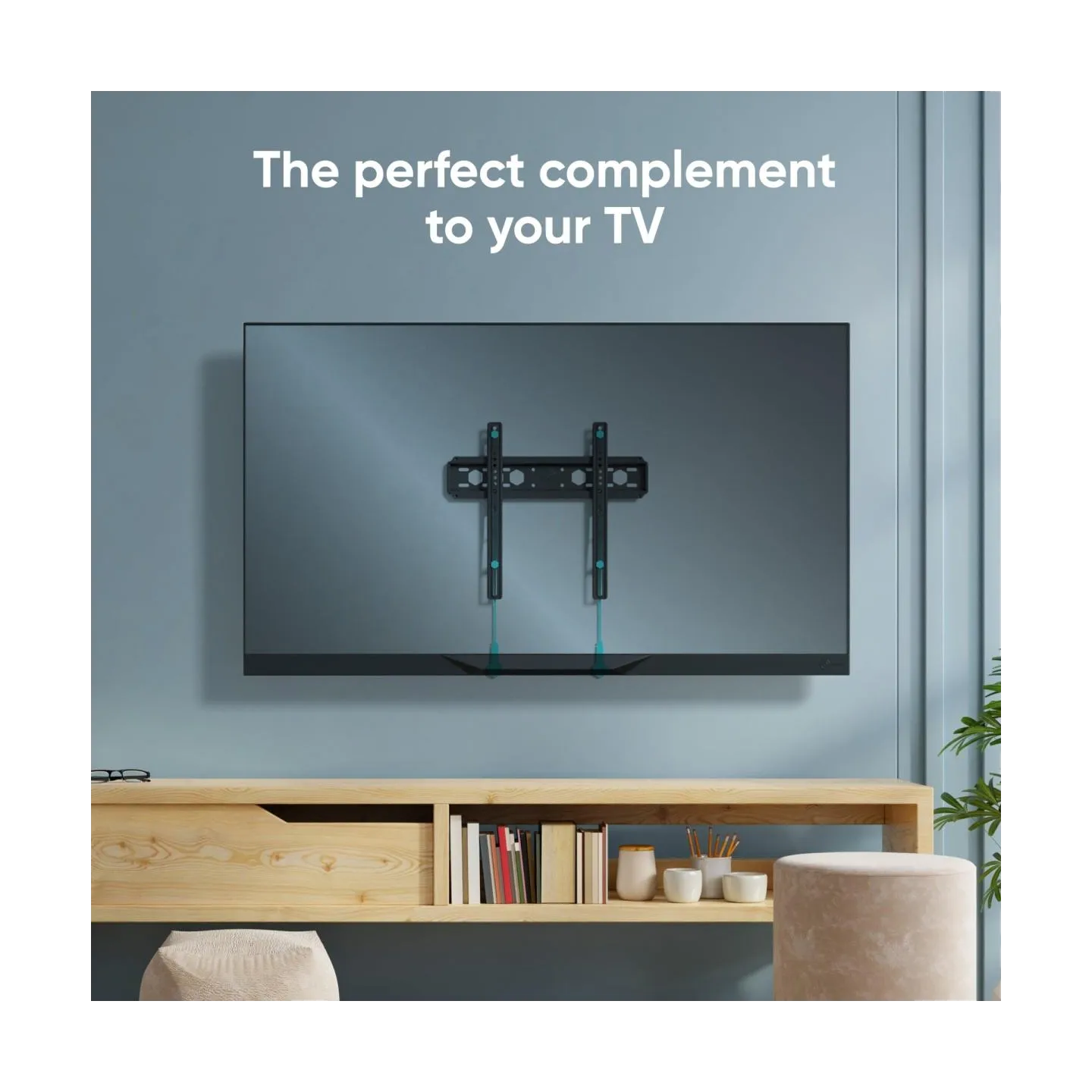 Onkron Fixed TV Wall Mount for 32 to 65-inch Flat Panel TVs Digital Panels 56,8 kg, Black