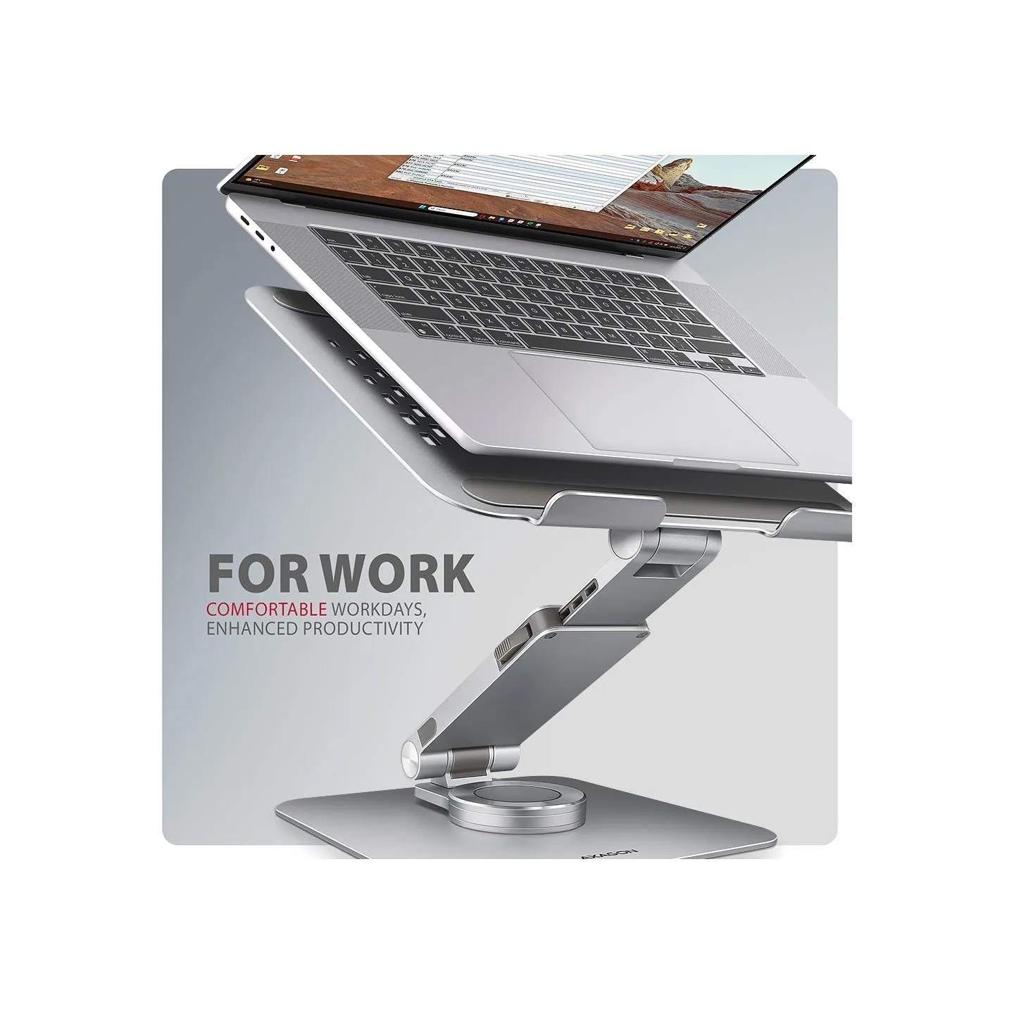 Axagon STND-LR ALU stand for laptop 10-16 adjustable