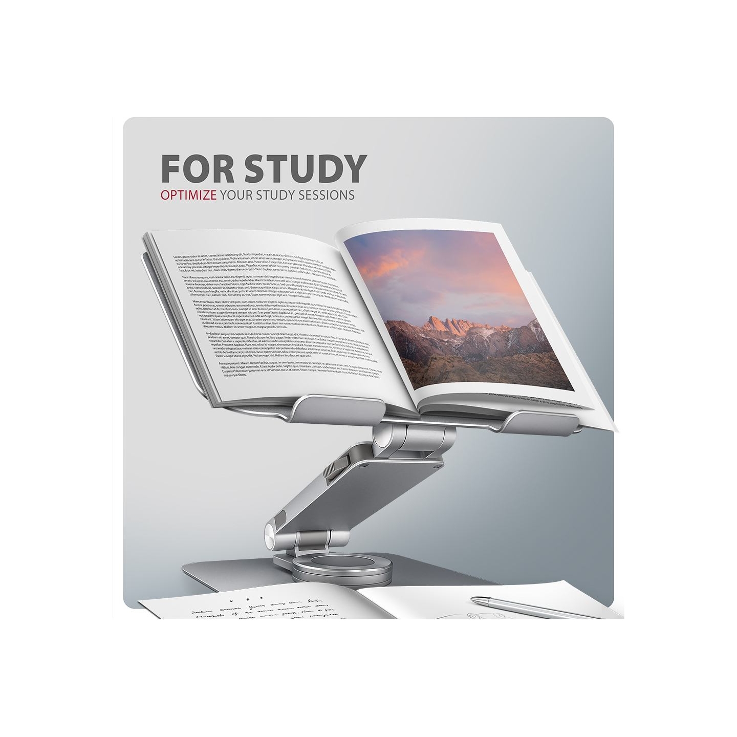 Axagon STND-LR ALU HQ ROTATING massive stand for 10"-16" laptops, many adjustable angles