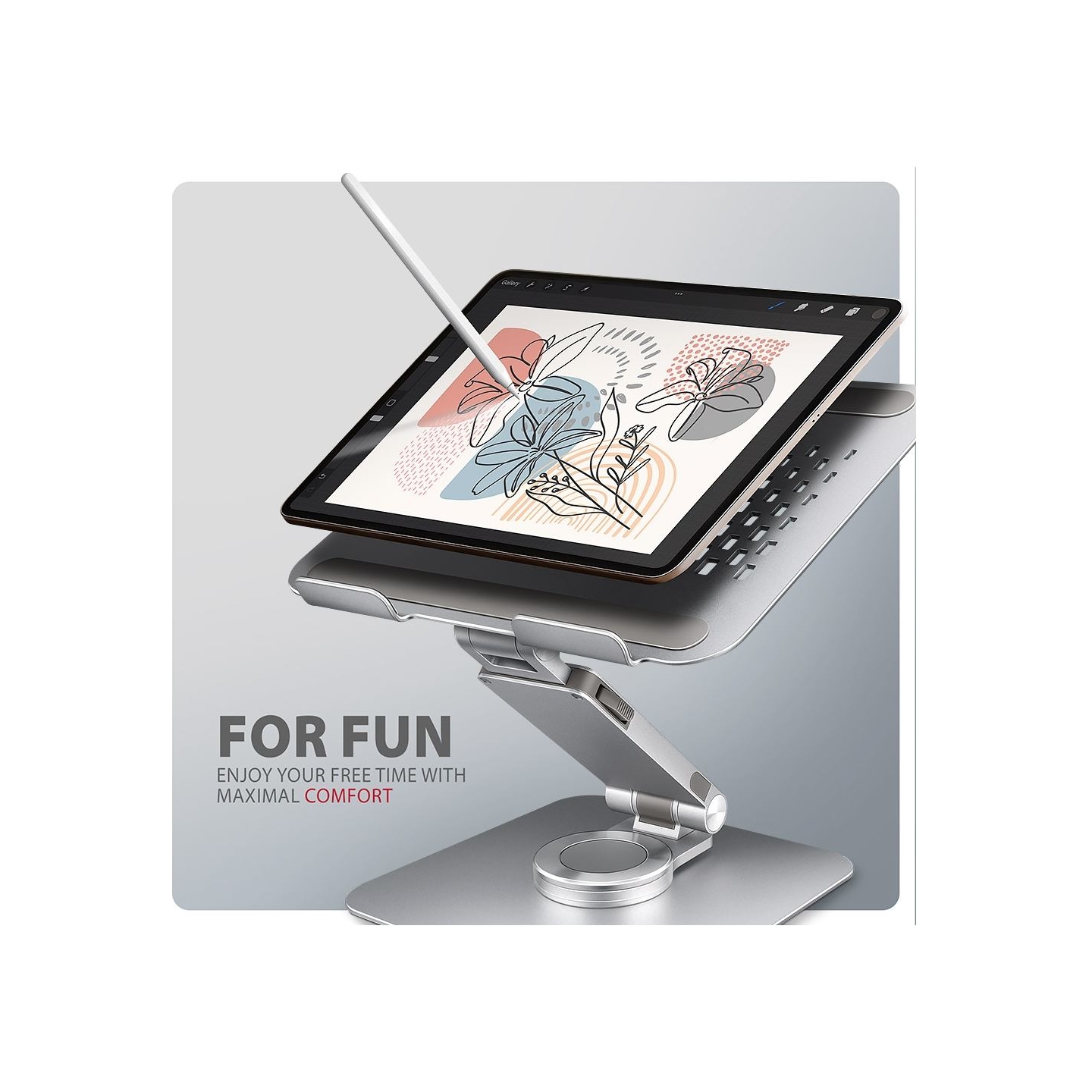 Axagon STND-LR ALU HQ ROTATING massive stand for 10"-16" laptops, many adjustable angles