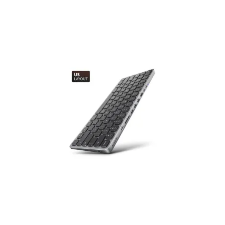 Axagon HMC-KB keyboard USB-C 5Gbps with HUB, microSD/SD, 3x USB-A, HDMI 4K/60Hz, PD 100W, Audio, US layout