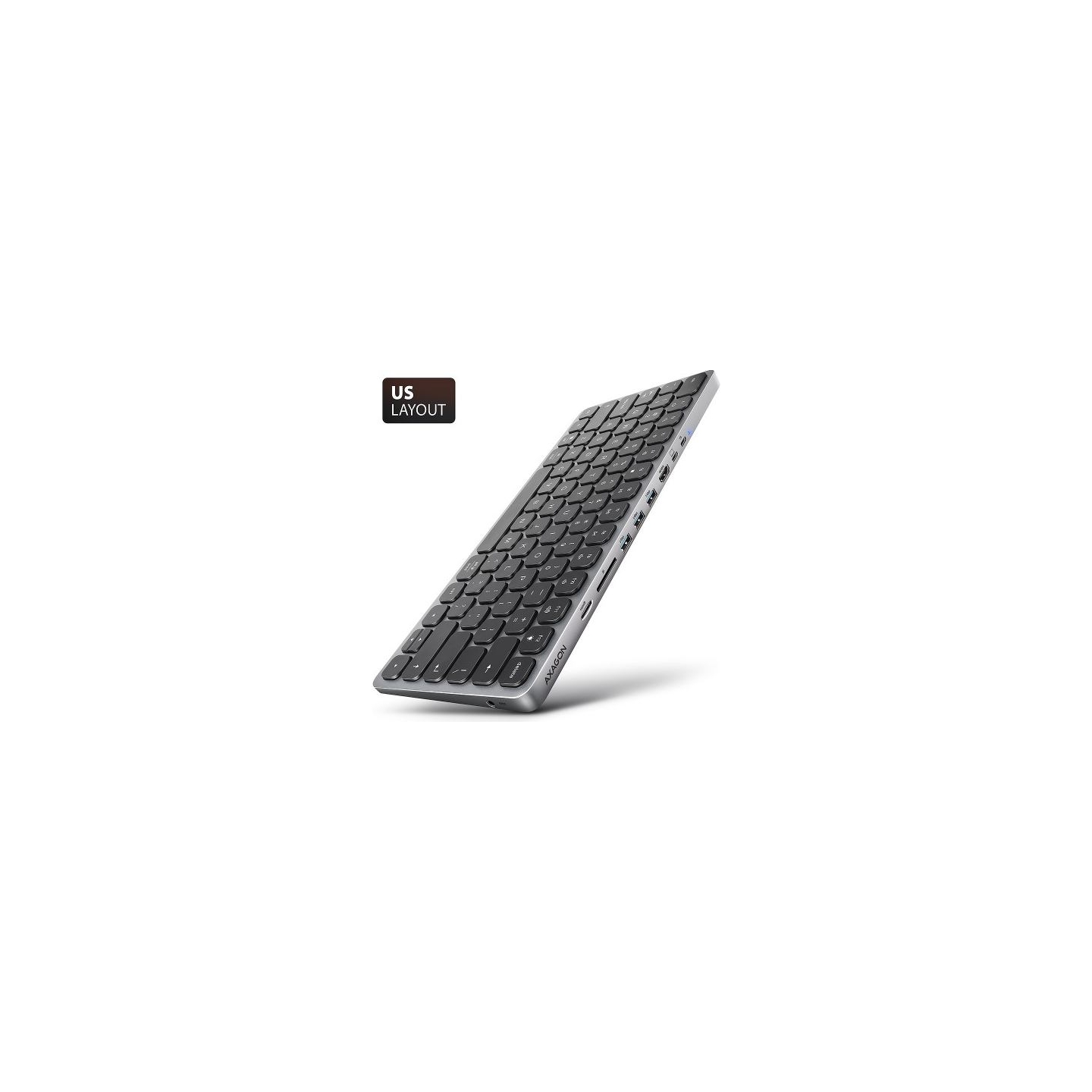 Axagon HMC-KB-US USB hub 8in1 5Gbps keyboard HDMI PD