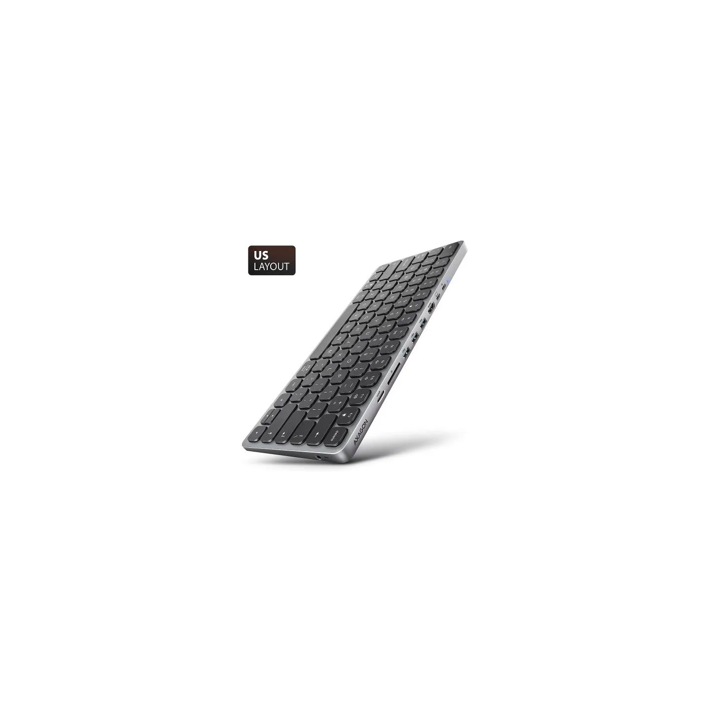 Axagon HMC-KB-US USB hub 8in1 5Gbps keyboard HDMI PD