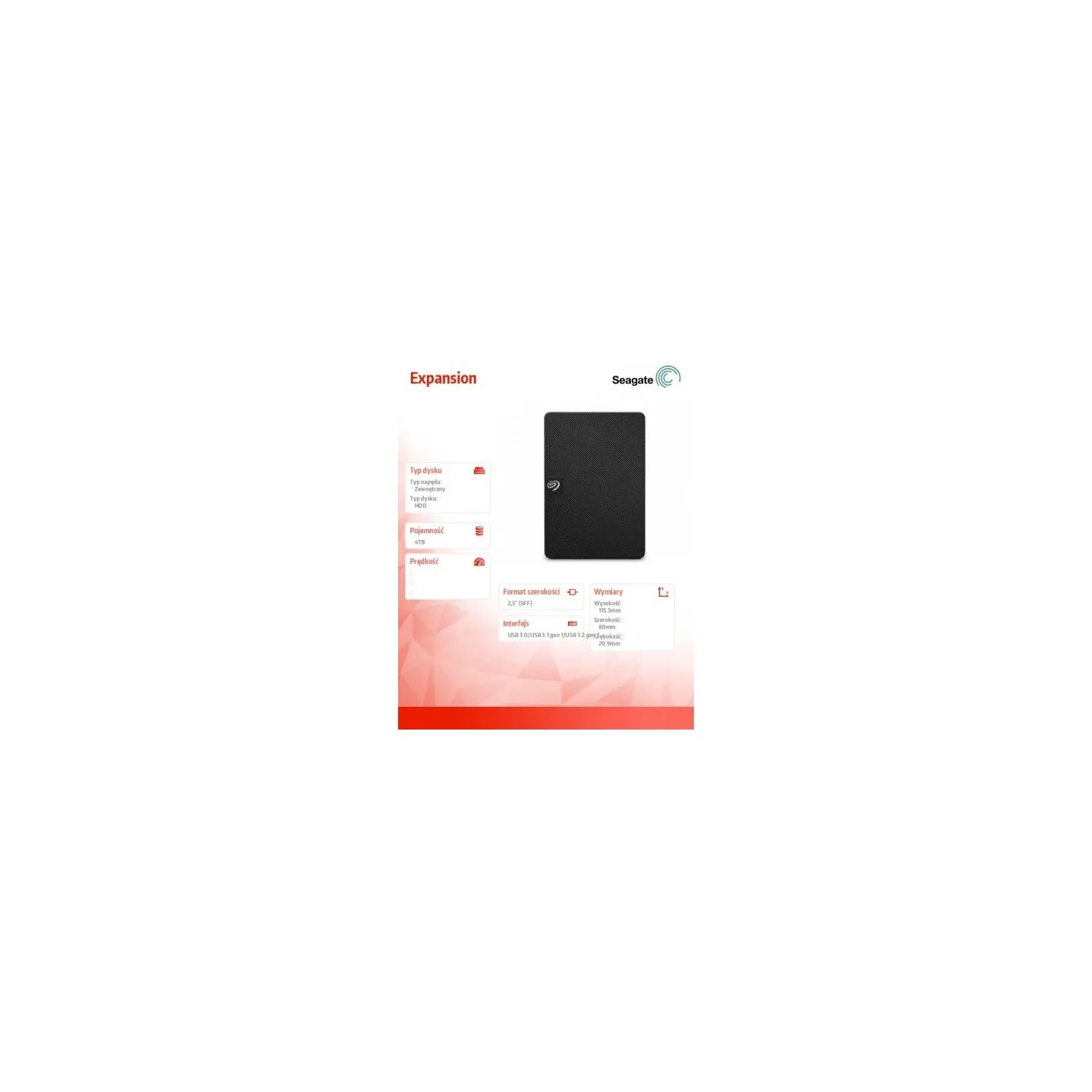 Seagate External hard drive Expansion 4TB 2,5 STKM4000400 black