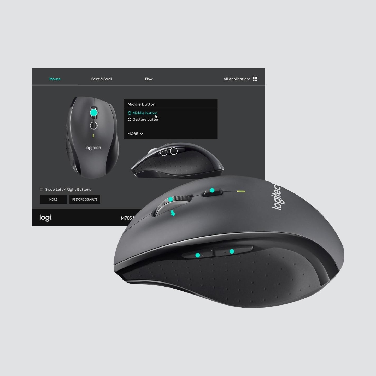 Logitech LOGI Marathon M705 Wireless Mouse