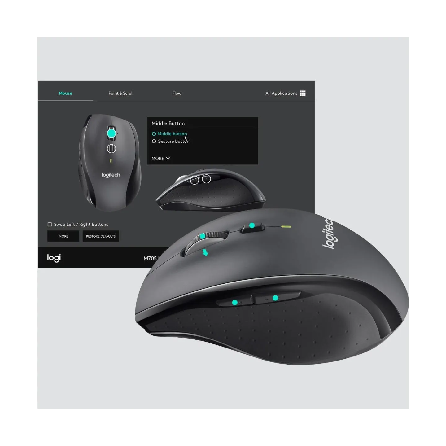 Logitech LOGI Marathon M705 Wireless Mouse