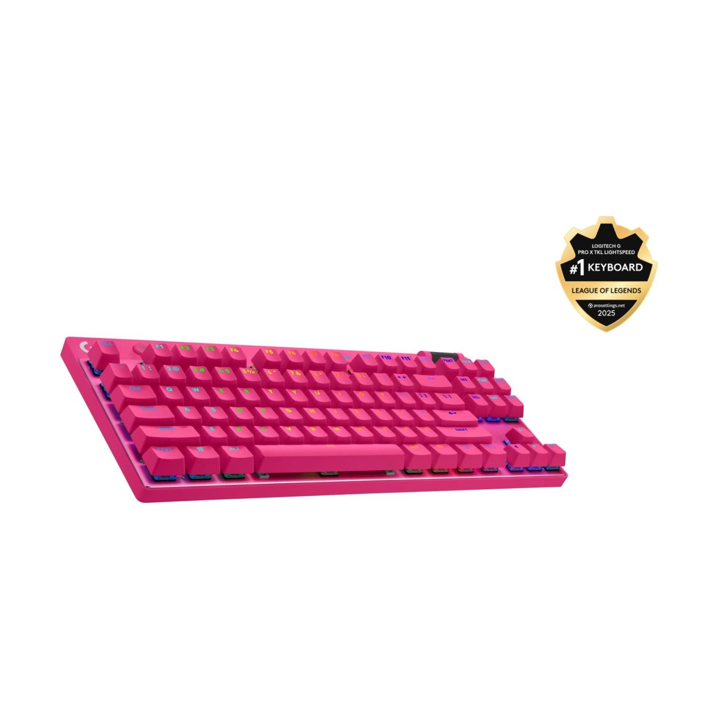 Logitech G PRO X TKL LIGHTSPEED Mechanical Gaming Keyboard - MAGENTA - US INT'l - TACTILE