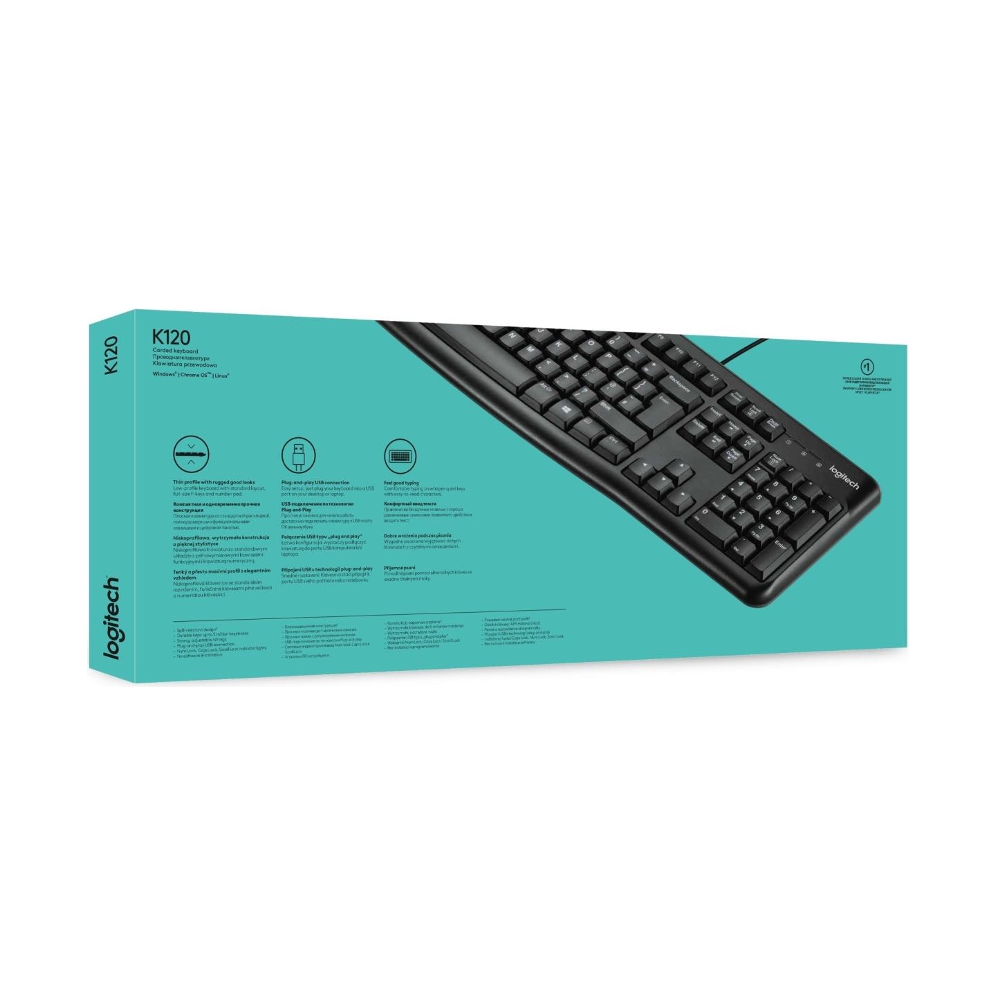 Logitech LOGI K120 Corded Keyboard black OEM US