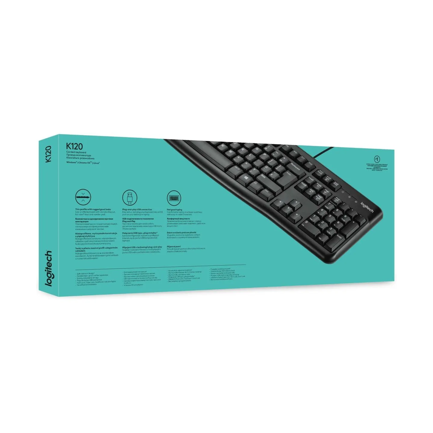 Logitech LOGI K120 Corded Keyboard black OEM US