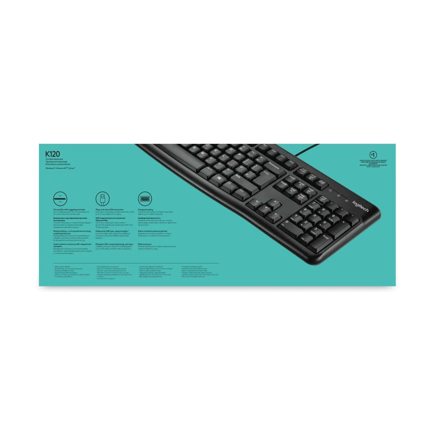 Logitech LOGI K120 Corded Keyboard black OEM US