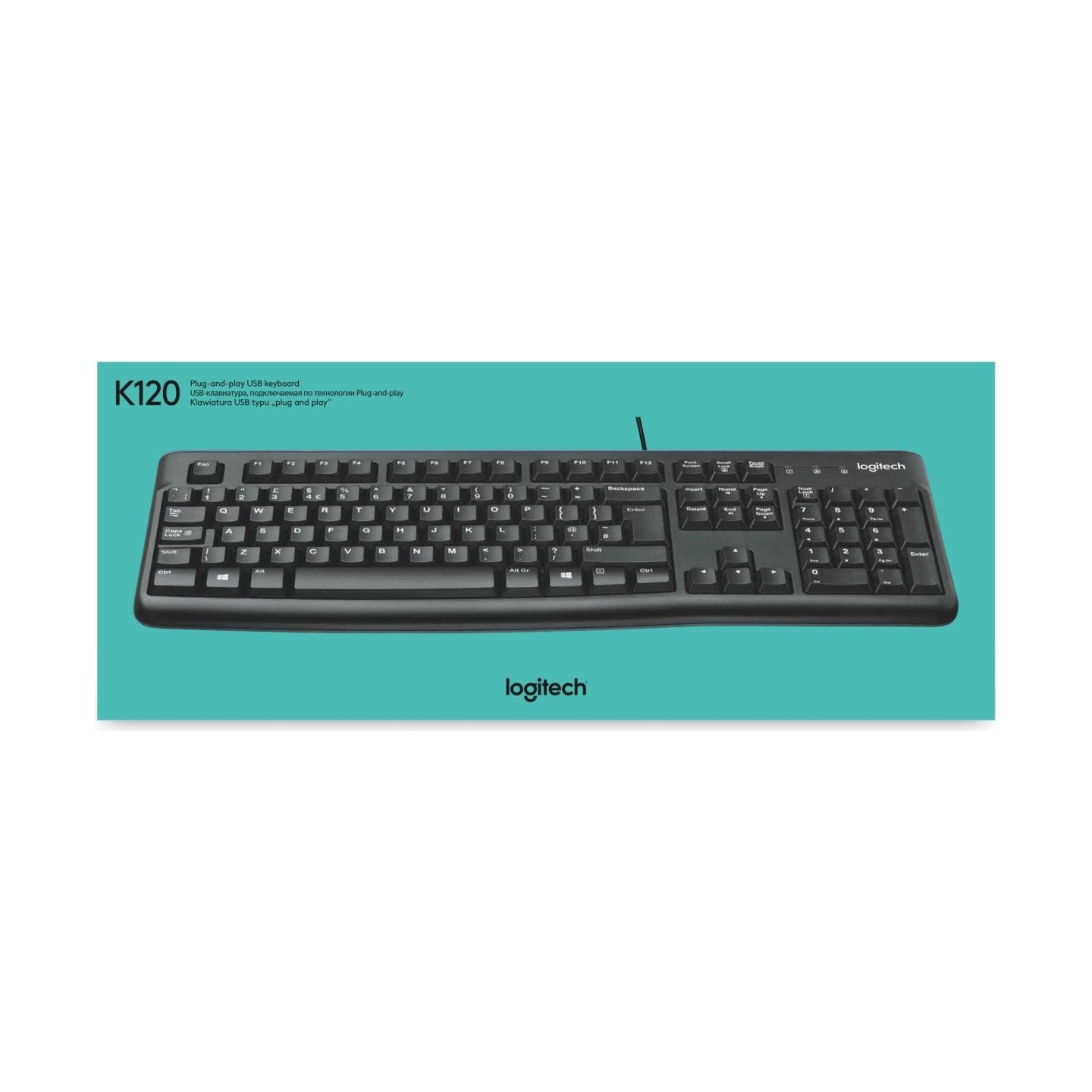 Logitech LOGI K120 Corded Keyboard black OEM US