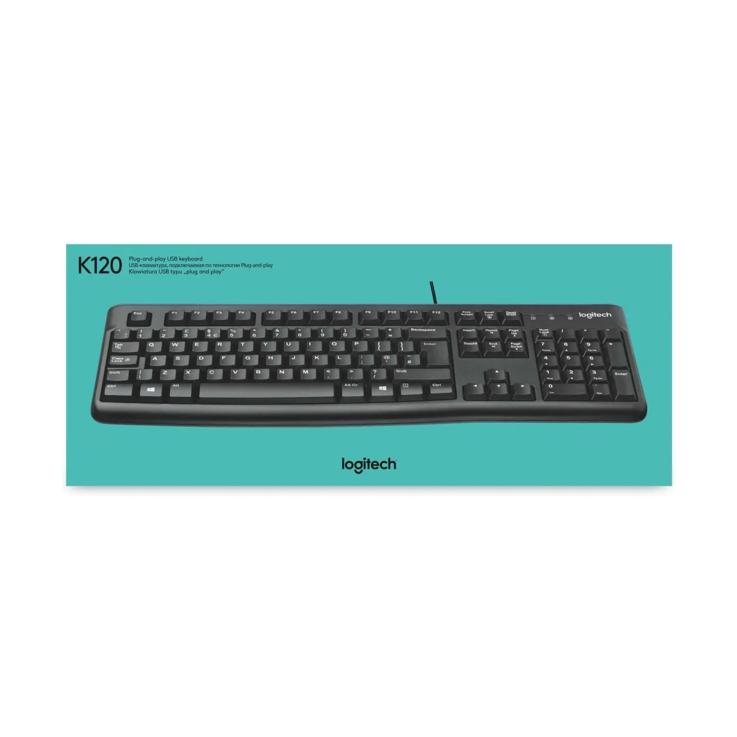 Logitech LOGI K120 Corded Keyboard black OEM US