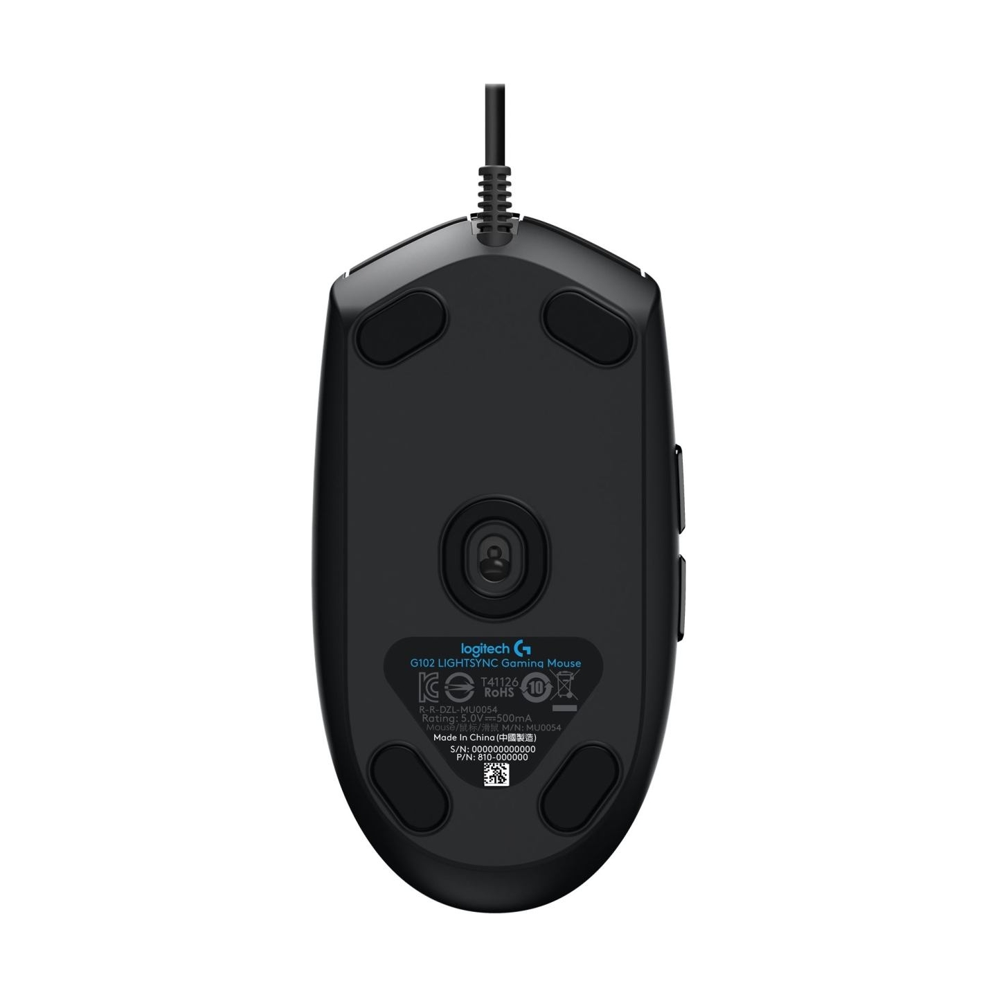 Logitech G102 LIGHTSYNC Corded Gaming Mouse - BLACK - USB - EER