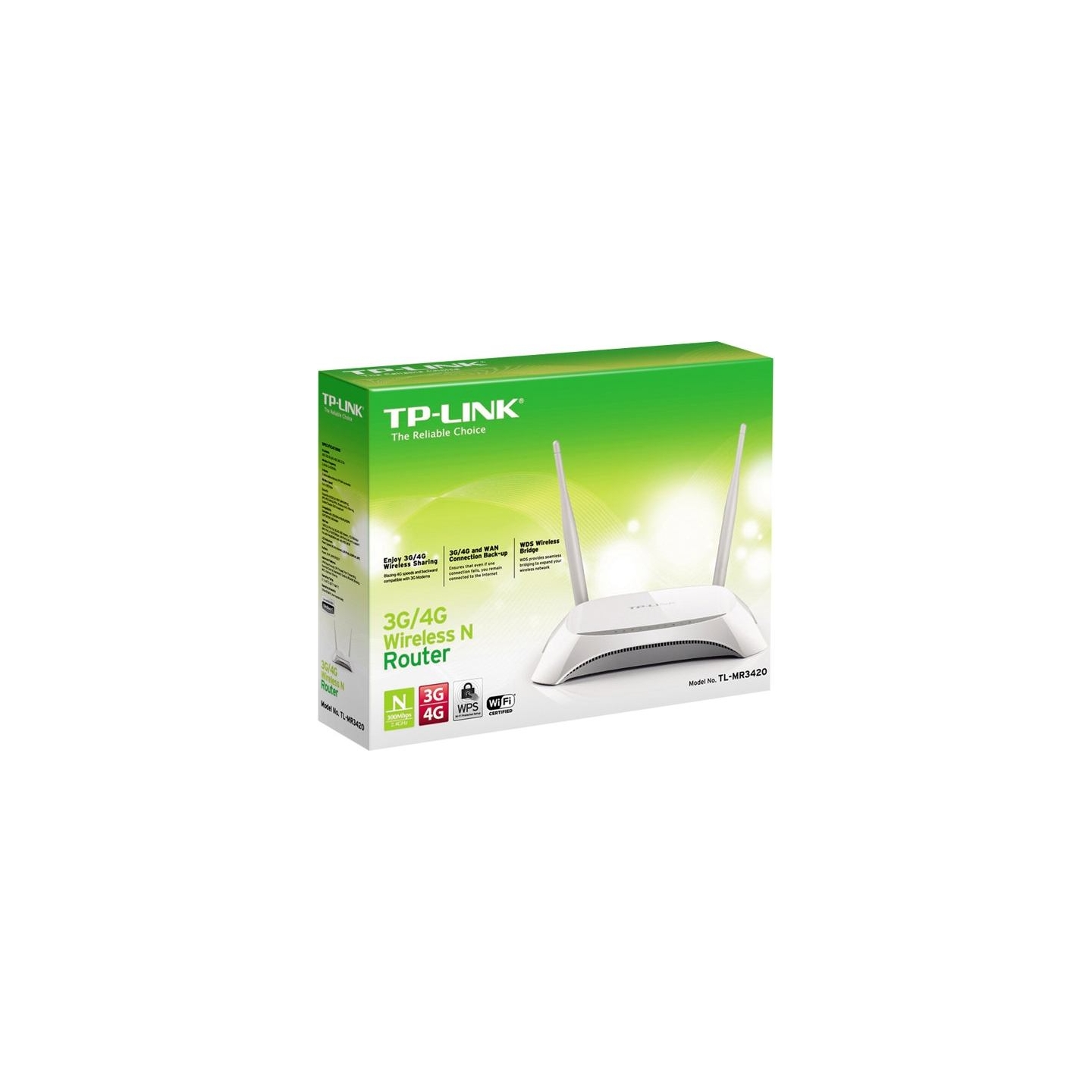 Tp-Link | 3G/4G Router | TL-MR3420 | 802.11n | 300 Mbit/s | 10/100 Mbit/s | Ethernet LAN (RJ-45) ports 4 | Mesh Support No | MU-