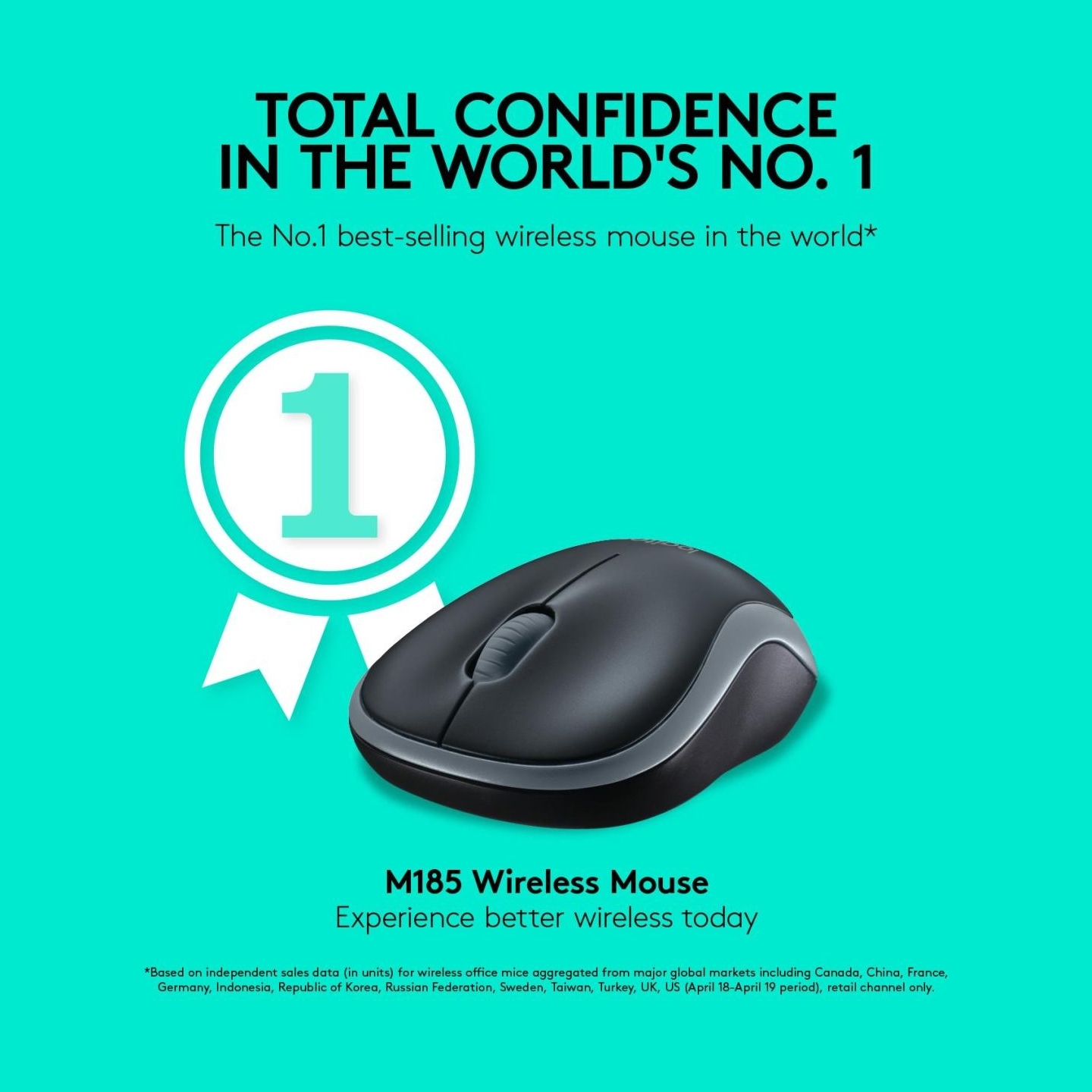 Logitech LOGI M185 Wireless Mouse SWIFT GREY EER2