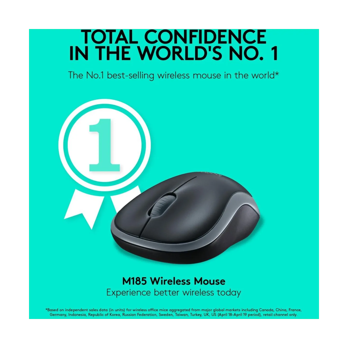 Logitech LOGI M185 Wireless Mouse SWIFT GREY EER2