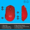 Logitech M330 Silent Plus Red - 2.4GHZ - EMEA / 910-004911