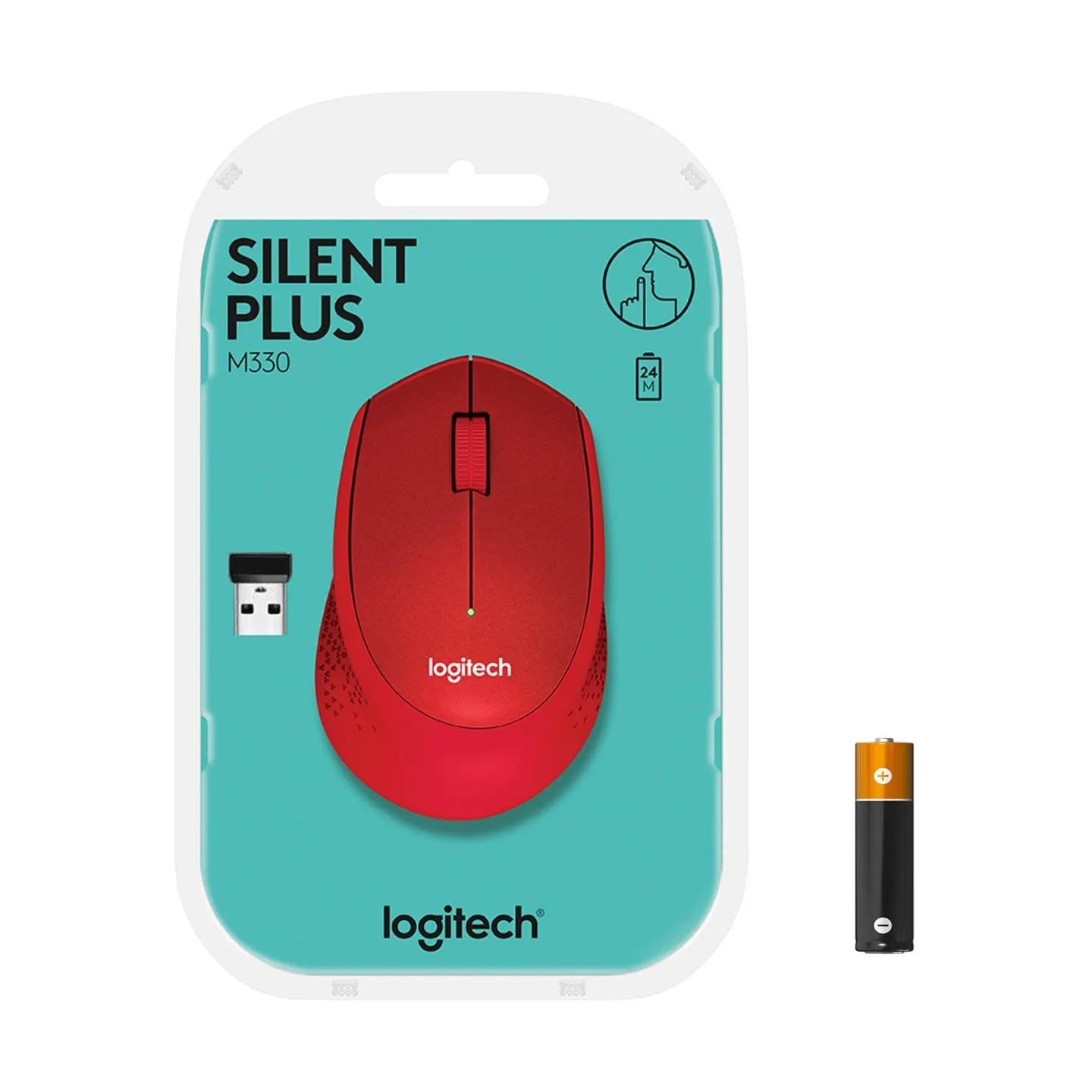 Logitech M330 Silent Plus Red - 2.4GHZ - EMEA / 910-004911