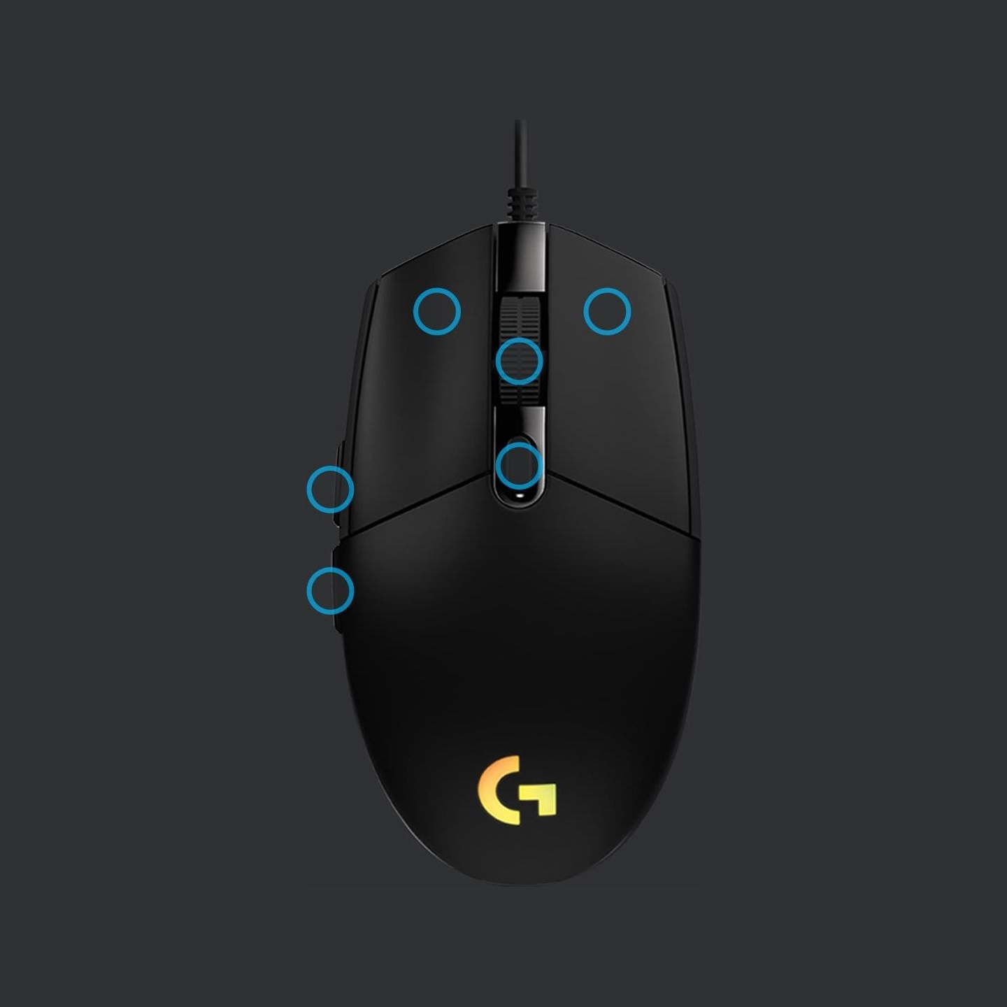 Logitech G203 LIGHTSYNC Corded Gaming Mouse - BLACK - USB
