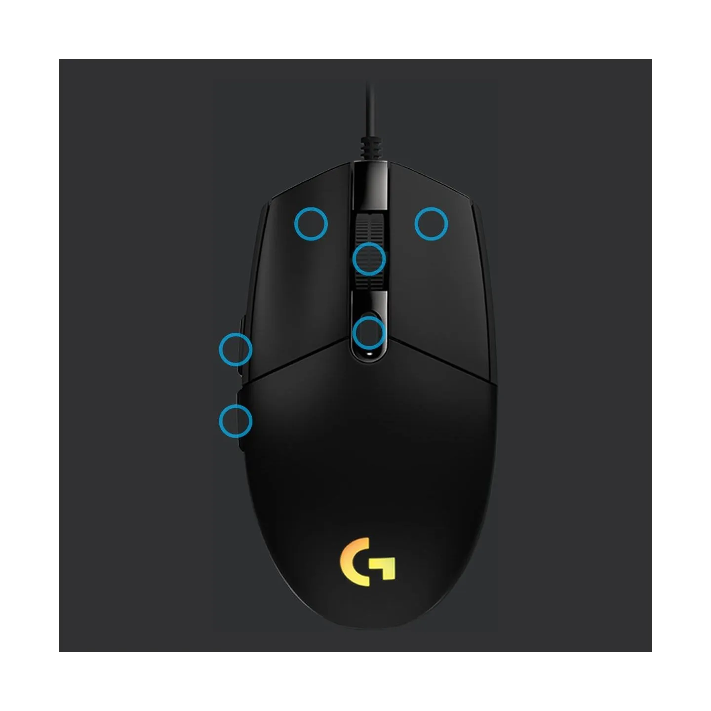 Logitech G203 LIGHTSYNC Corded Gaming Mouse - BLACK - USB