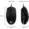 Logitech G203 LIGHTSYNC Corded Gaming Mouse - BLACK - USB