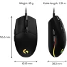 Logitech G203 LIGHTSYNC Corded Gaming Mouse - BLACK - USB
