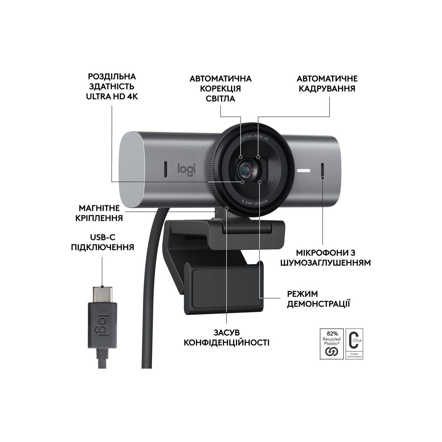 Logitech LOGI MX Brio 705 for Business - GRAPHITE