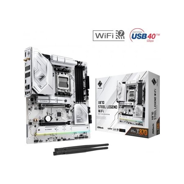 Asrock Motherboard X870 STEEL LEGEND WIFI AM5 4DDR5 M.2 ATX