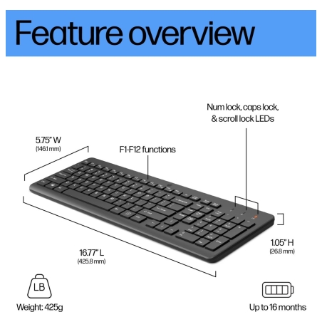 HP 225 Wireless Keyboard