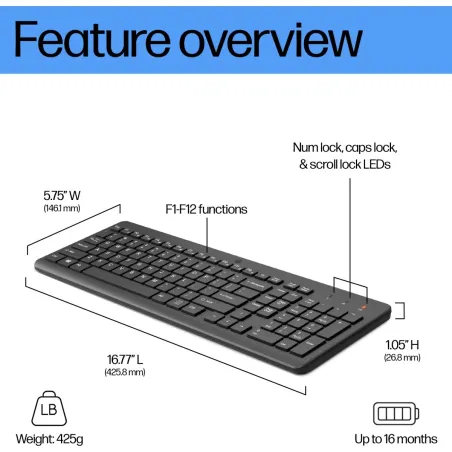 HP 225 Wireless Keyboard