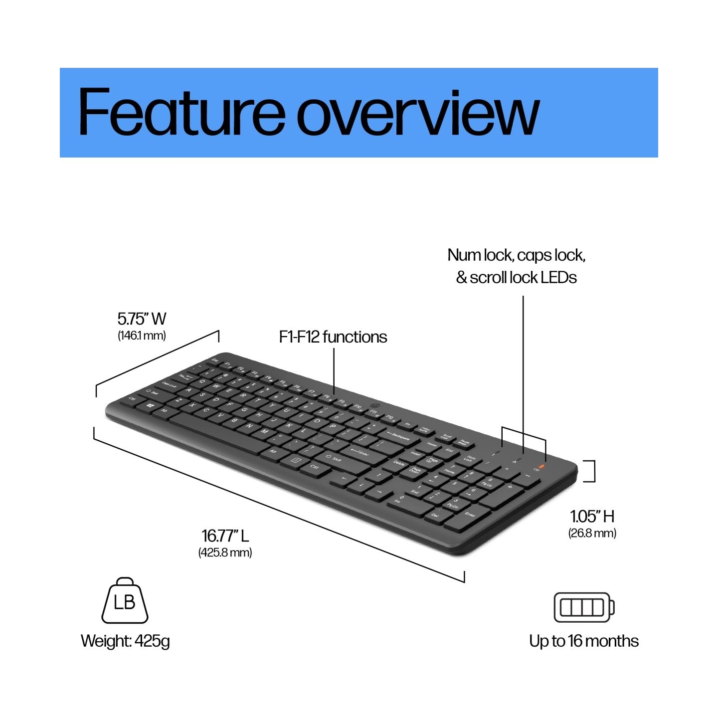 HP 225 Wireless Keyboard