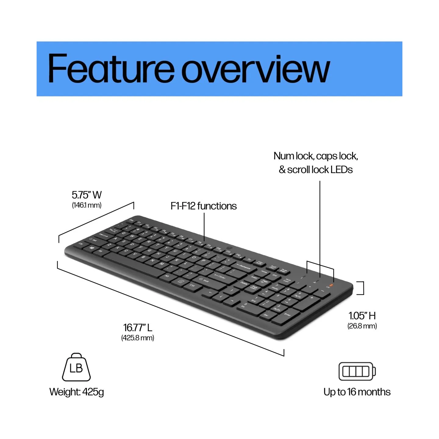HP 225 Wireless Keyboard
