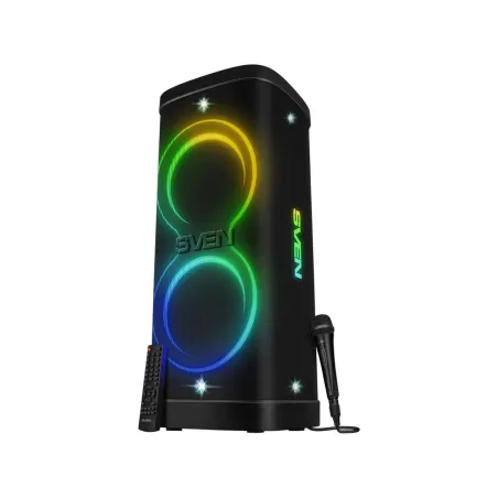 Sven Speaker Party Box SVEN PS-1250, black (300W, TWS, IPx4, Bluetooth, FM, USB, microSD, LED-display, 13500mAh)