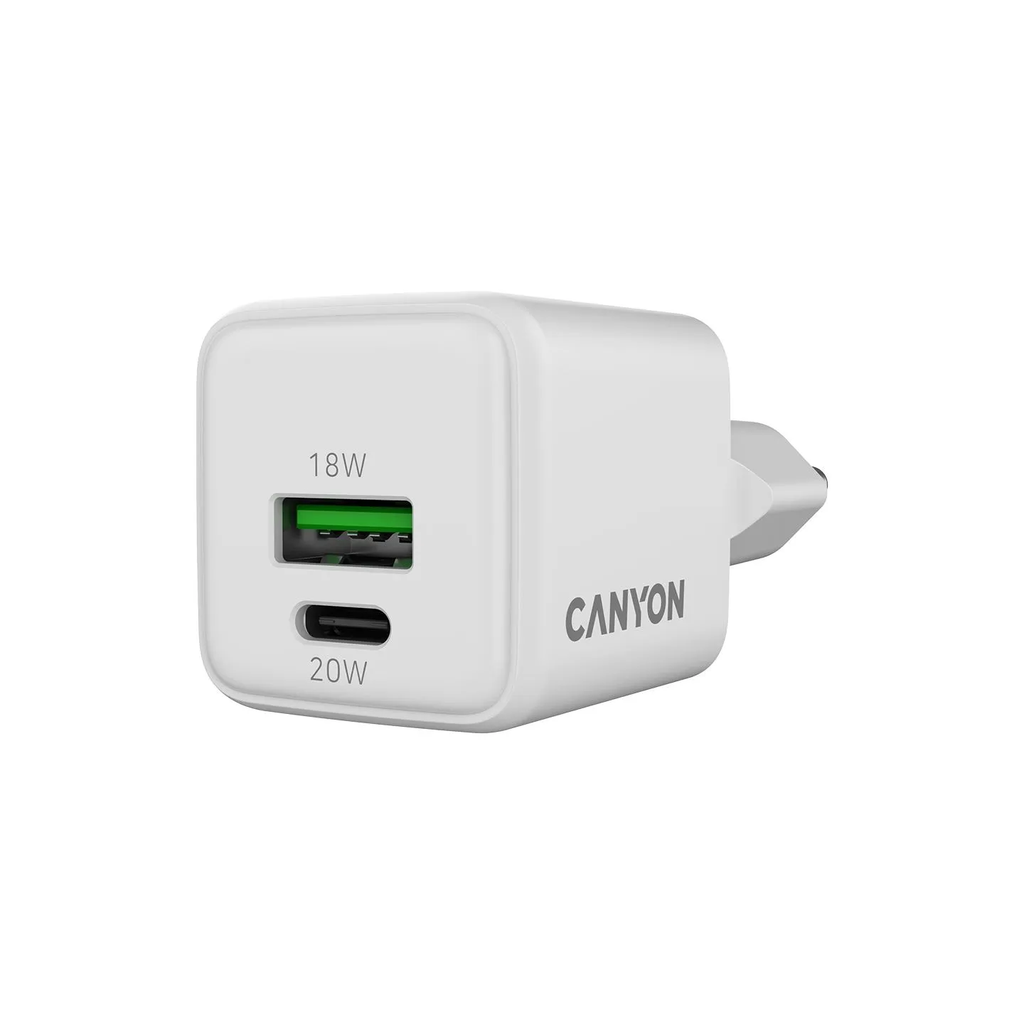 Canyon charger CU20AC GaN 20W 1xPD 1xQC EU White