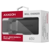 Axagon GaN wallcharger <240V / 3x port (USB + dual USB-C), PD3.0/QC4+/PPS/Apple. 65W total power.
