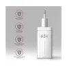 Axagon GaN wallcharger 3x port (USB-A + 2x USB-C), PD3.0/PPS/QC4+/SFC2.0/AFC/SCP/FCP/Apple, 65W | ACU-DPQ65W
