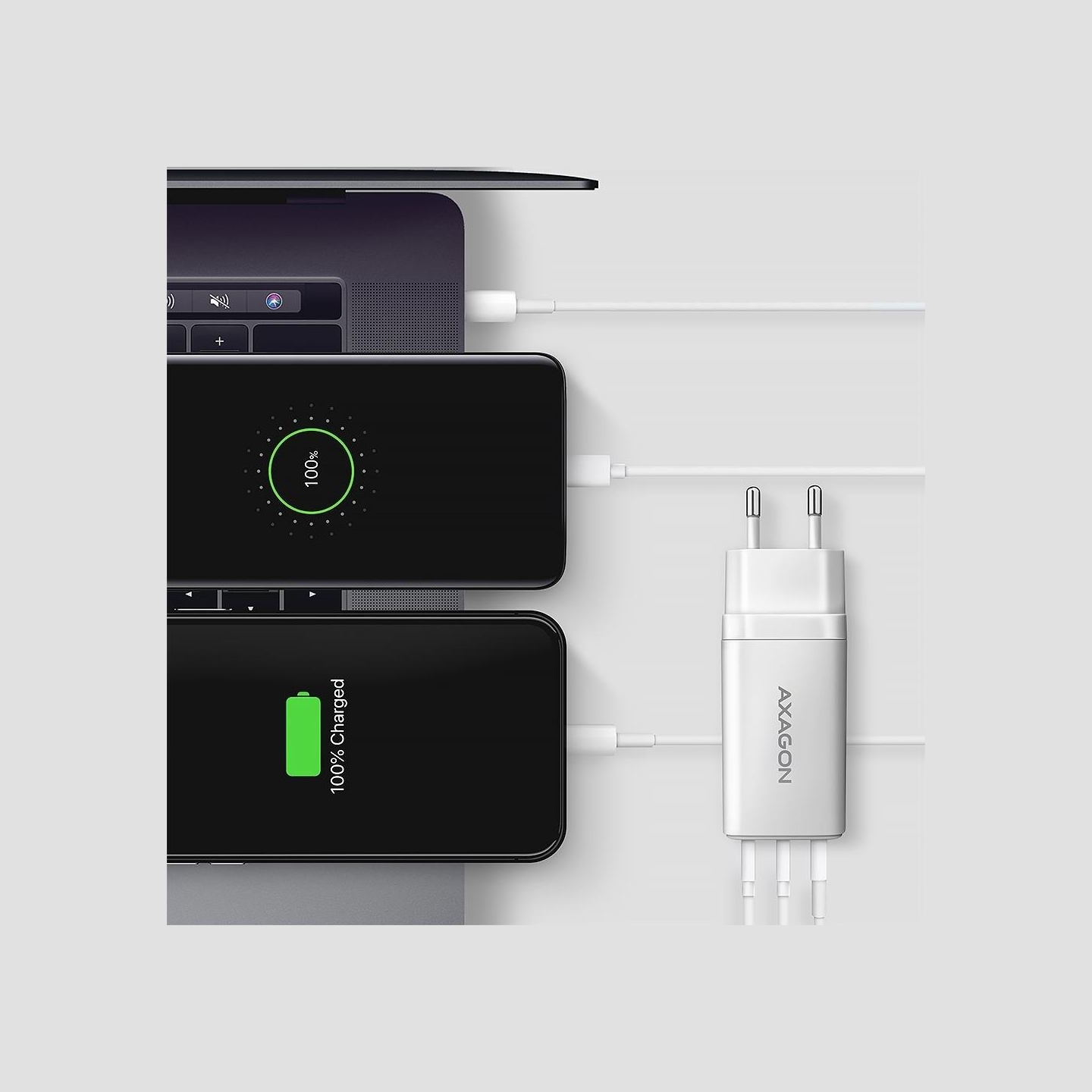 Axagon MOBILE CHARGER WALL USB 65W/GAN 3PORT ACU-DPQ65W AXAGON