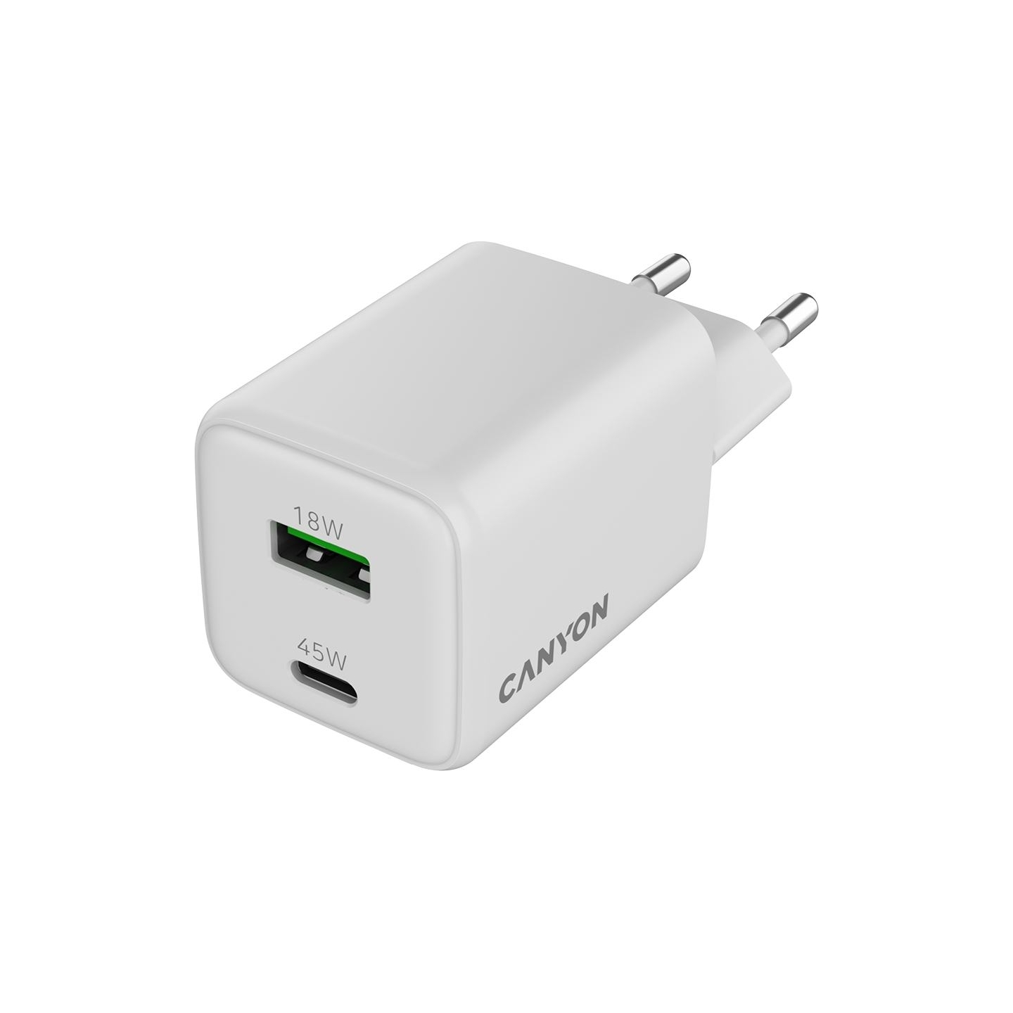 Canyon charger CU45AC GaN 45W 1xPD 1xQC EU White