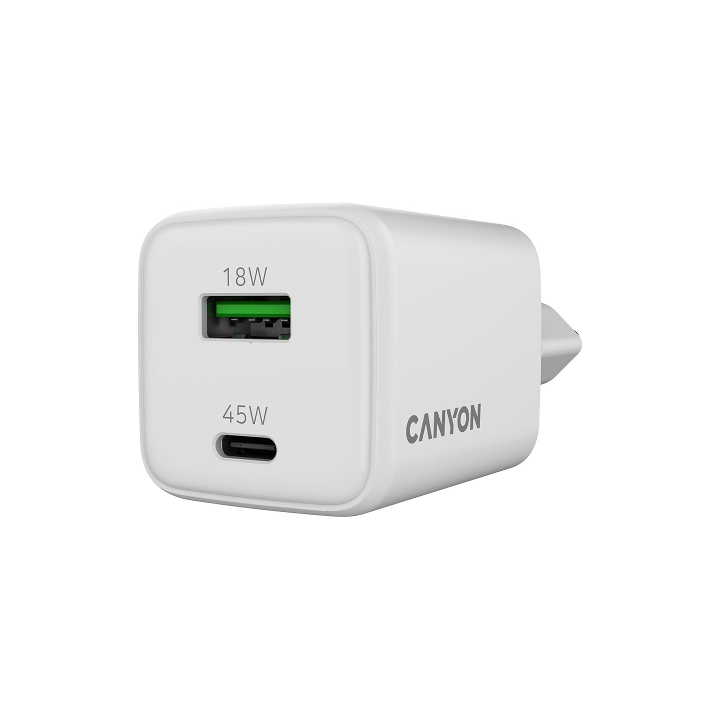 Canyon charger CU45AC GaN 45W 1xPD 1xQC EU White