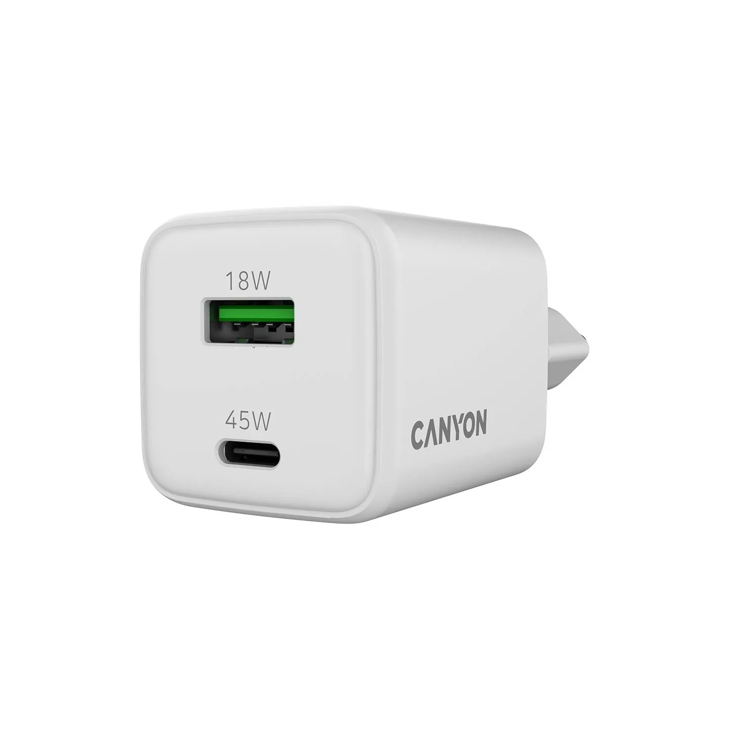 Canyon charger CU45AC GaN 45W 1xPD 1xQC EU White