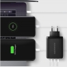 Axagon ACU-DPQ100 GaN Wall charger, 3x port (USB + dual USB-C), PD3.0/QC4+/PPS/Apple, 100W, black