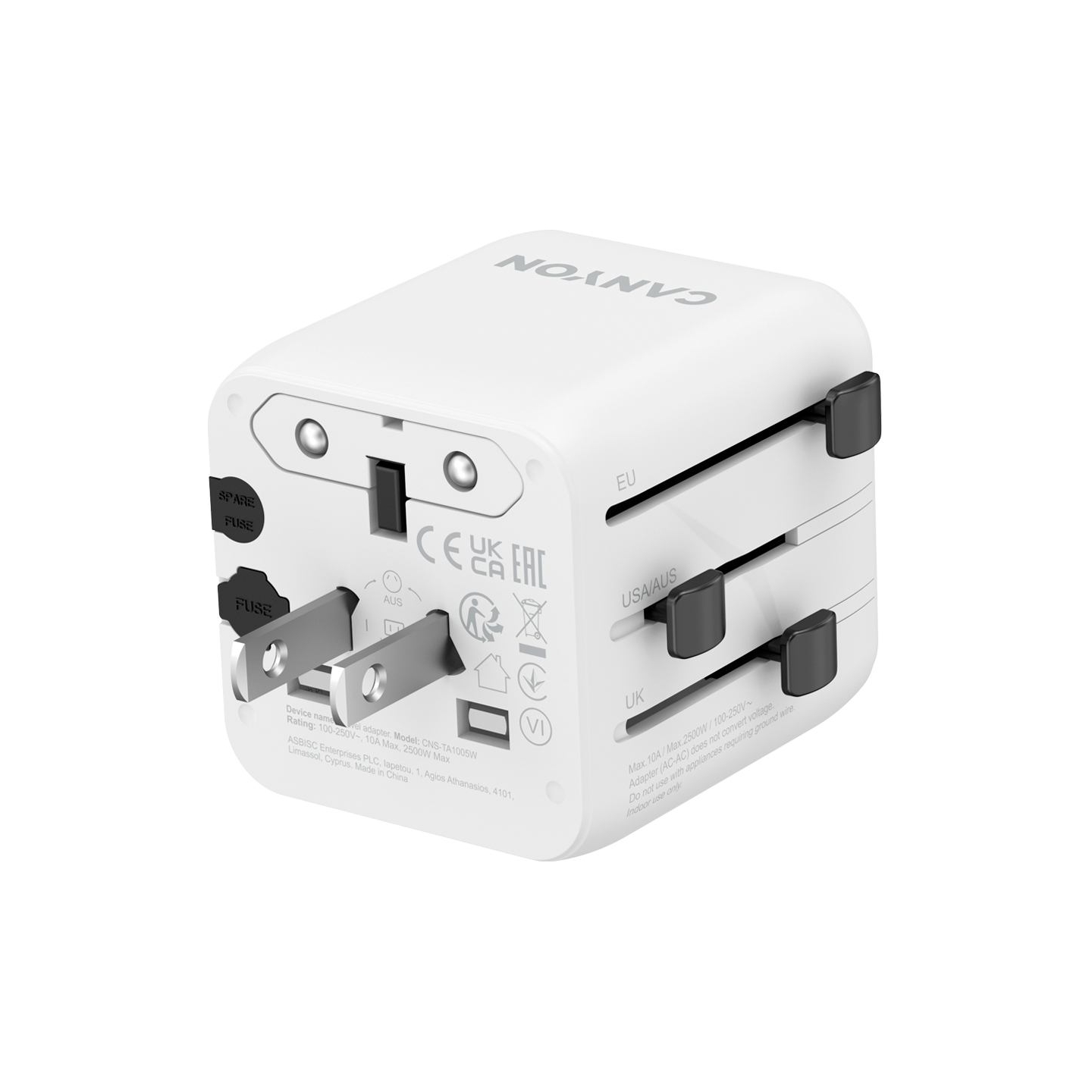 Canyon Travel Adapter OnTour One EU/UK/US/AUS White