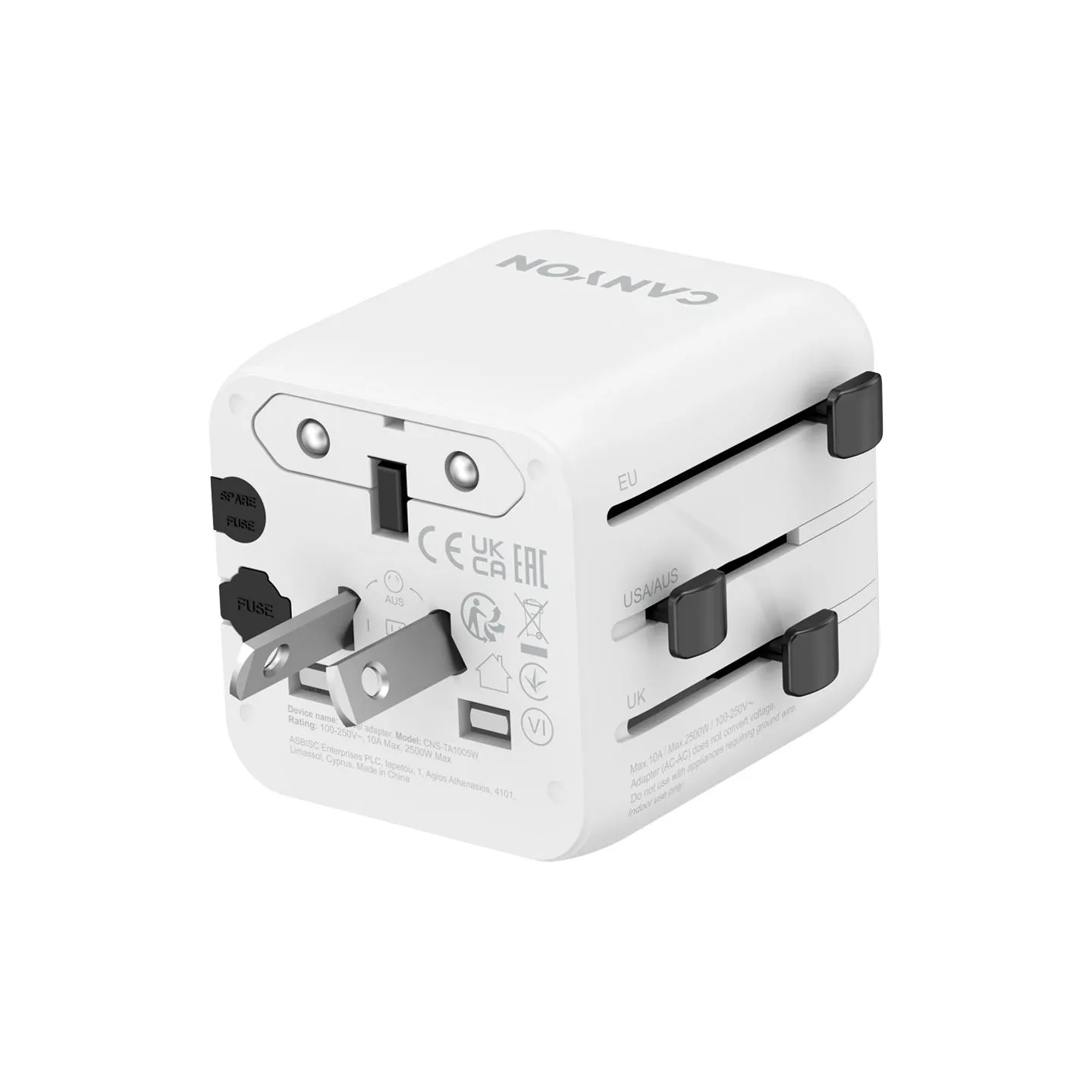 Canyon Travel Adapter OnTour One EU/UK/US/AUS White