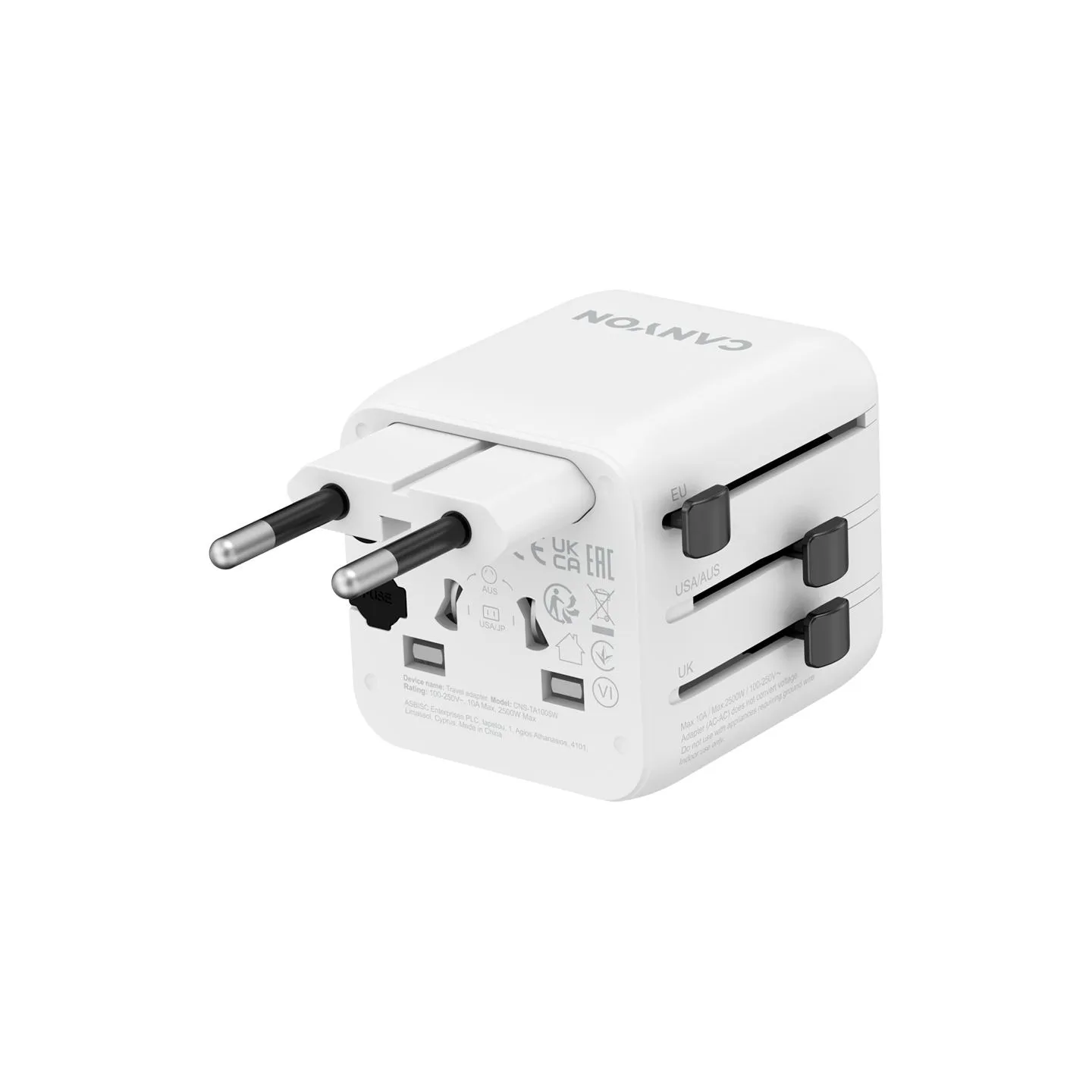 Canyon Travel Adapter OnTour One EU/UK/US/AUS White