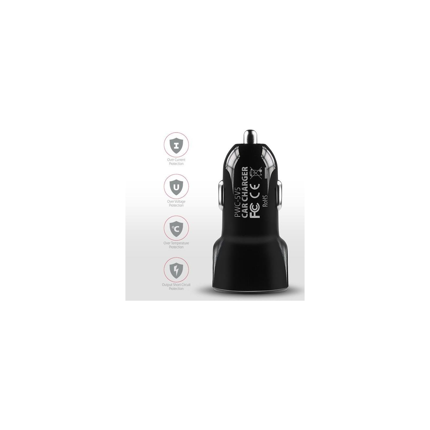 Axagon PWC-5V5 car charger Smart 5V 2,4A + 2,4A, 24W, black