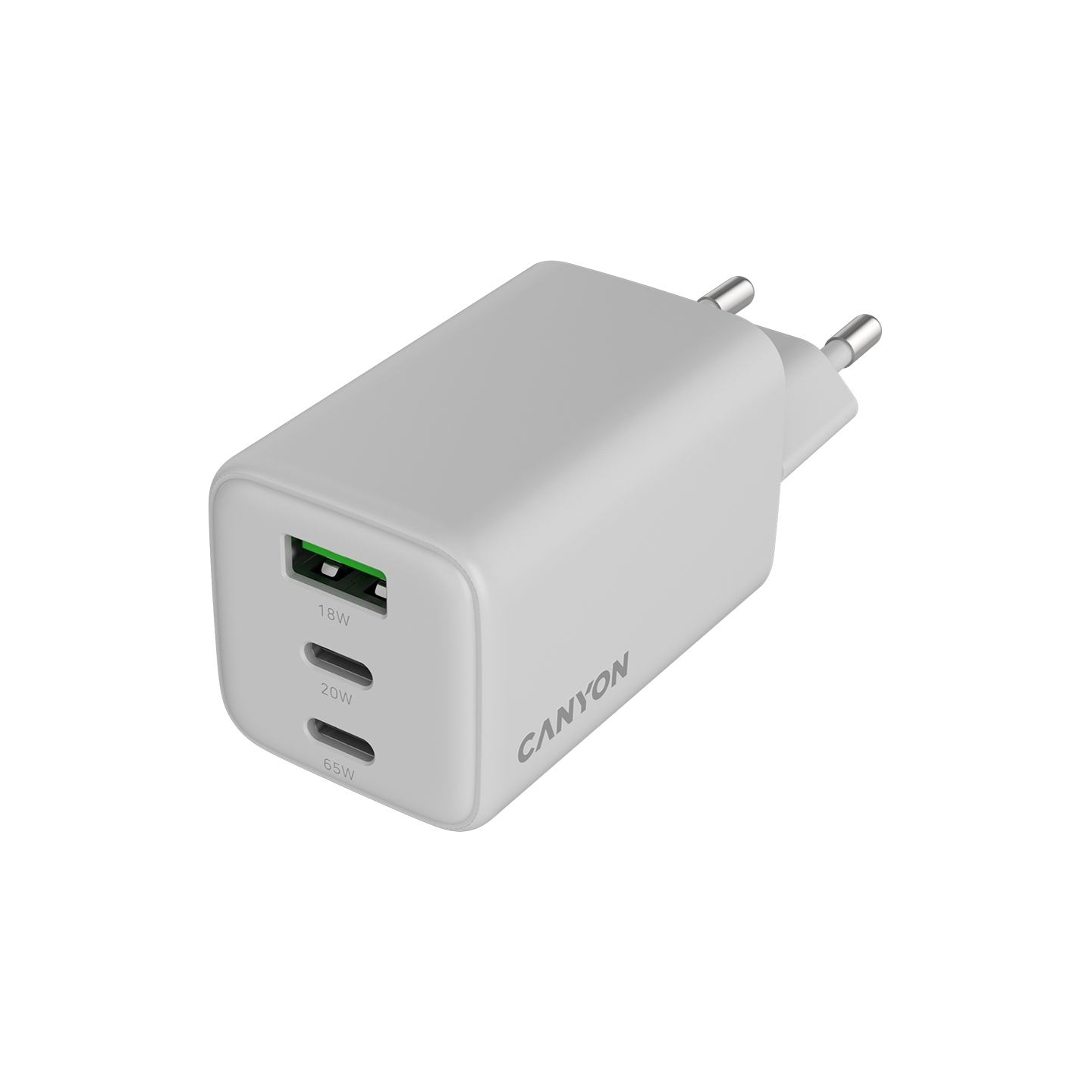 Canyon charger CU65ACC GaN 65W 2xPD 1xQC EU White