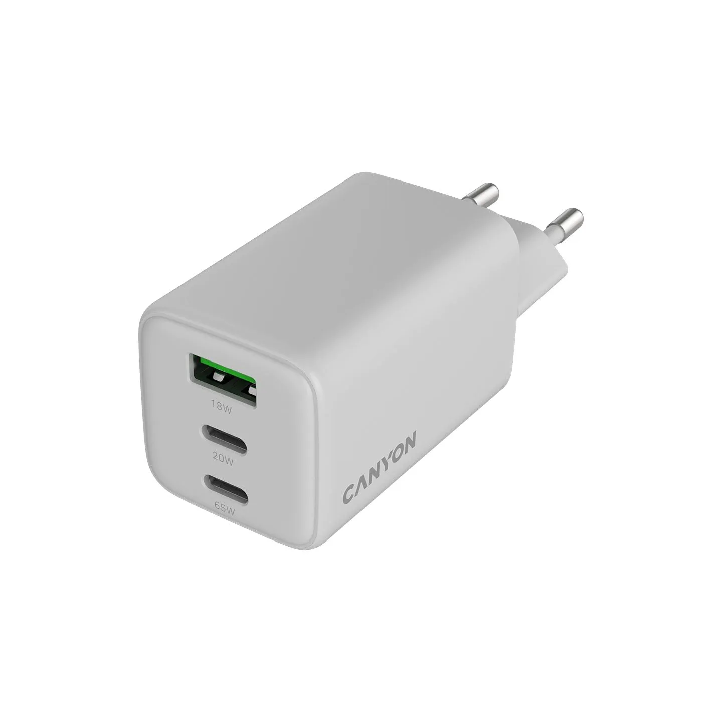 Canyon charger CU65ACC GaN 65W 2xPD 1xQC EU White